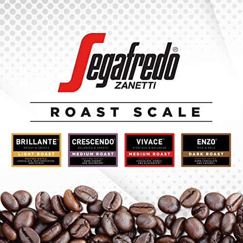 Segafredo Zanetti Ground Coffee – Made with Arabica Coffee – Light Roast, Silky Smooth with Floral Notes – Blend of Colombian and Sumatran Arabicas – Bright, Medium-Bodied – Brillante, 10oz Bag