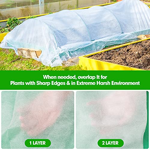 10 x 30 Ft Plant Covers Freeze Protection, Reusable Floating Row Cover Netting for Plants Vegetables Flowers Fruits Frost Protection 0.9oz/yd² for Garden Use