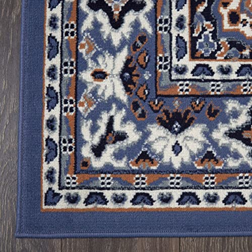 Home Dynamix Ariana Ksara Area Rug 3 Piece Set (4'11" x6'11,1'8" x4'11,1'8" x2'8), Border Country Blue