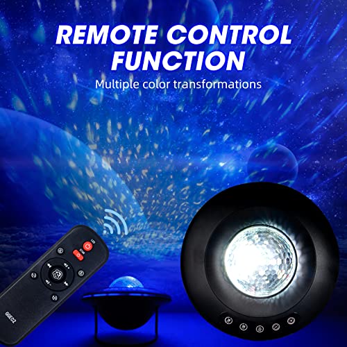 LooEooDoo LED Star Projector Light, Galaxy Lighting, Moon Nebula Night Lamp with Base, Remote Control and Battery Operated for Gaming Room, Home Theater, Bedroom, or Mood Ambiance (Blue)