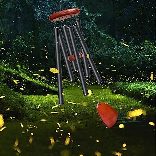 Bursvik Large Aluminium Wind Chimes 37 Inches to Create a Zen Atmosphere Suitable for Outdoor, Garden, Patio Decoration. Classic Wind Chimes with Wind Catcher Suitable as A Gift for Unisex,Silver Grey