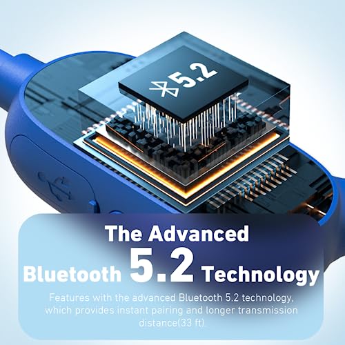 Mehomeli Kids Headphones, Bluetooth 5.2 Air Conduction Open Ear Headphones, 85dB Volume Limiting, Stereo Sound with Mic, IPX5 Waterproof, 20H Playtime, Perfect for School and Outdoor Activities-Blue