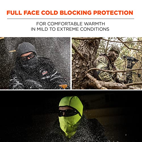 Ergodyne N-Ferno 6823 Balaclava Ski Mask, Wind-Resistant Face Mask, Hinged Design, Each, Black, One Size