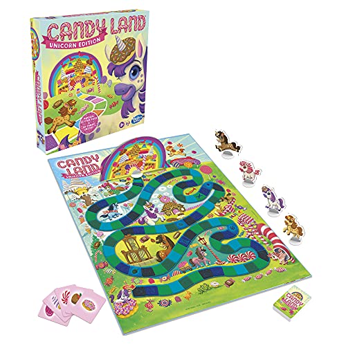 Hasbro Gaming Candy Land Unicorn Edition Preschool Board Game | Unicorn Games for Girls & Boys | 2-4 Players | Ages 3+ (Amazon Exclusive)