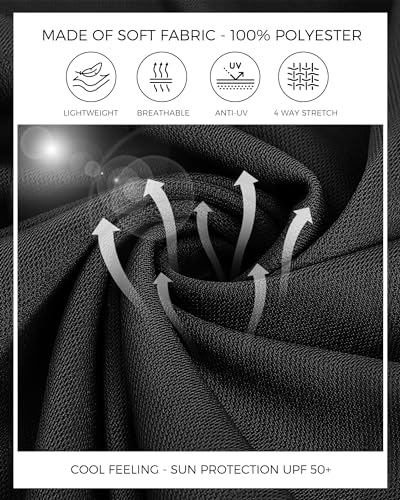 Cityork Men's Polo Shirt Long Sleeve Golf Polo Shirts for Men Moisture Wicking Button Down Dry Fit Comfort Colors T Shirt UPF50+ Black