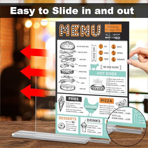 EHWINE 3 Pack Acrylic Sign Holder 8.5 x 11, Double-Sided Stand up Table Top Sign Holders, Clear Acrylic Picture Frame Menu Flyer Paper Holder Display Stand for Office Business Store Wedding Party