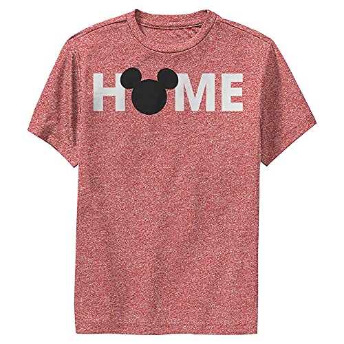 Disney Characters Home Boy's Performance Tee, Red Heather, Youth Small