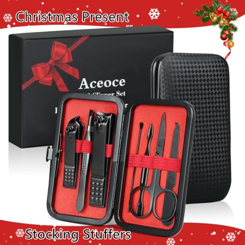 Manicure set Men Personal Care Tools Accessories Finger and Toe Nail Clippers Kit Professional Manicure Pedicure Kit With Travel Case Nail Grooming Kit Present for Men Husband Boyfriend Parent