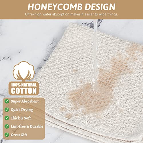 Nialnant 100% Cotton Kitchen Dish Towels,Waffle Weave Dish Cloths for Washing Dishes,Soft Absorbent Dish Rags,Quick Drying Cleaning Rags-12x12 in, 6 Pack