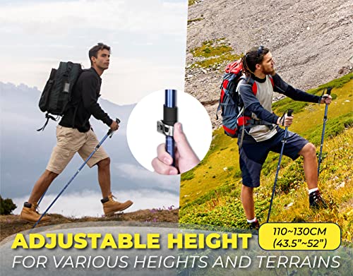 TREKOLOGY Trekking Poles for Hiking Poles Collapsible Lightweight Hiking Sticks Hiking Poles for Men Walking Sticks for Hiking Sticks for Women Walking Poles Hiking Poles for Women TREKZ SE Blue 2PC