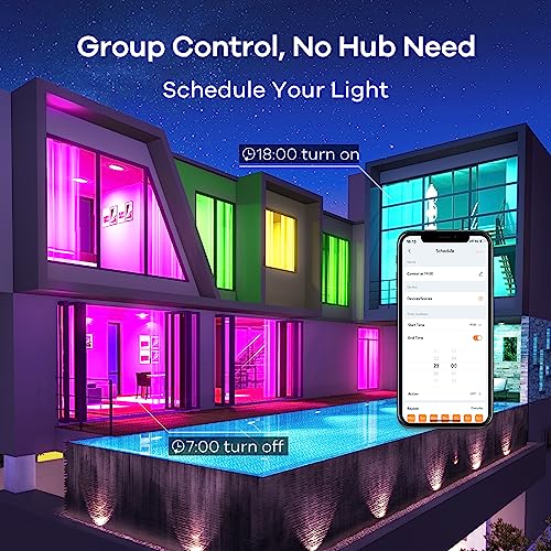 Linkind Smart Light Bulbs, WiFi Light Bulbs work with Alexa & Google Home, RGBTW Color Changing Light Bulb with APP Control, 9W LED Smart Bulb equivalent 60W, A19 E26 Alexa Light 2.4Ghz 800LM Dimmable