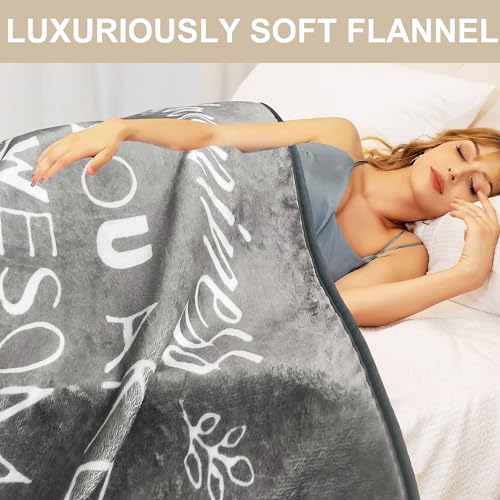 Blue Blanket Fleece Throw Blanket，Soft Fuzzy Flannel Throw Blanket for Couch Sofa Bed and Office Napping,Inspirational Cozy Warm Blanket，Throw Blankets Gifts for Adults，All Season 50" x 60"