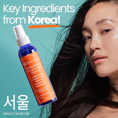 SeoulCeuticals Korean Skin Care Essence Toner - K Beauty Skincare Spray Mist For Face Contains Cucumber Extract and Marine Minerals + Organic Aloe - Get That Healthy Youthful Glow