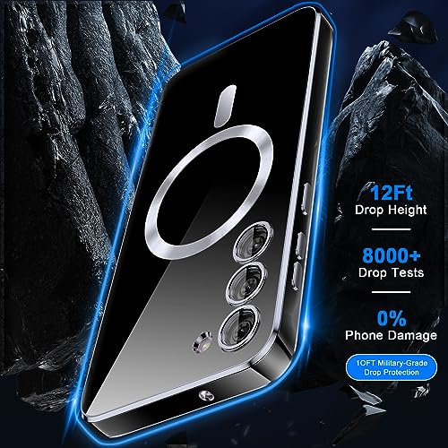 YSLBWLE for Galaxy S23 Ultra Case,[Compatible with Magnetic],[10 FT Military Grade Drop Protection][Anti Yellowing]Slim Soft TPU Luxury Protective Phone Case for Galaxy S23 Ultra-Black 11-sam s23u-06