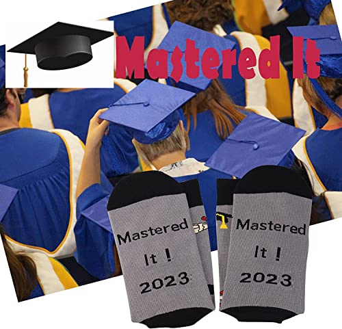 PXTIDY 2 PAIRS Graduation Gift Socks Master's Degree Gift 2024 Mastered It Crew Socks Class of 2024 Masters MBA Grad Gifts