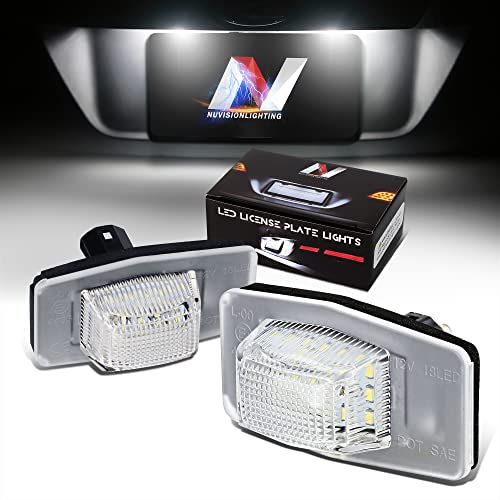 NUVISION LIGHTING NVL-LPL-009 Pair of Black Housing/Clear Lens LED License Plate Lights Compatible with 99-03 Protege/02-03 Protege5/99-05 Miata MX-5