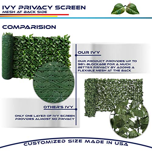 Windscreen4less 04'x20' Faux Leaf Privacy Fence Screen Artificial Laurel Leaves Fence Cover Wall Decoration for Patio Porch Deck Balcony Yard Indoor Outdoor