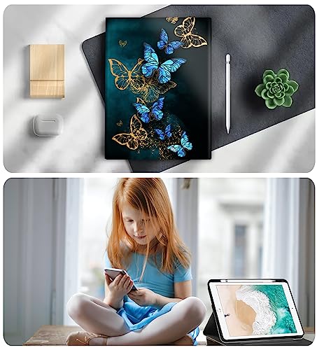 KUAELEN iPad Rotating Case for 2021 iPad 10.2 inch, Smart iPad 9th/8th/7th Generation Case with Pencil Holder, 360 Degree Roating Cover for iPad Air 3rd Generation 2019/iPad Pro 10.5, Cute Unicorn