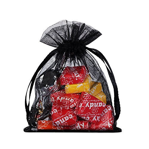 Wudygirl 100pcs Sheer Organza Bags 5‘’x7‘’ Purple Drawstring Packages License Jewelry Lipstick Pouches Baby Shower Party Wedding Favors Cookies Candy Favor Bags(100pcs Purple 5X7)