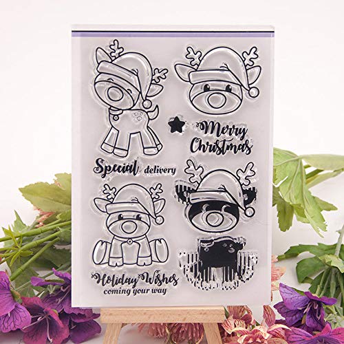 4.1 by 5.9 Inches Pig Cow Sheep Clear Rubber Stamps for Scrapbooking Card Making Christmas Craft Stamps