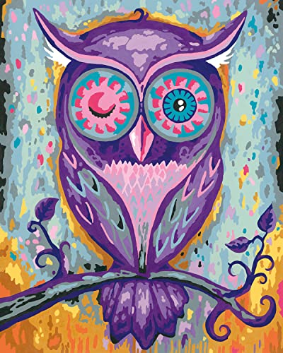 Ravensburger Dreamy Owl Paint by Numbers Kit for Children - Painting Arts and Crafts for Kids Age 12 Years Up, Purple