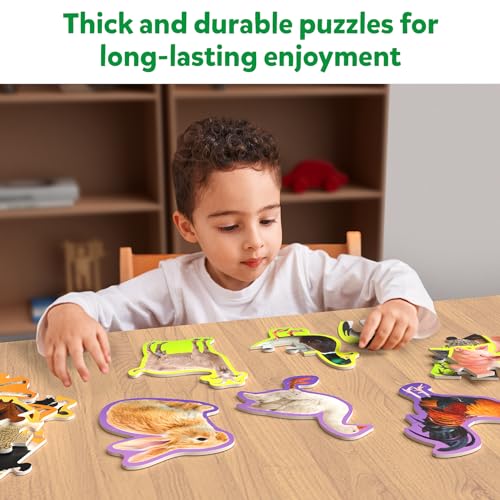 Skillmatics Step by Step Puzzle - 40 Piece Farm Animal Jigsaw & Toddler Puzzles, Educational Montessori Toy for Boys & Girls, Gifts for Kids Ages 3, 4, 5 and Up