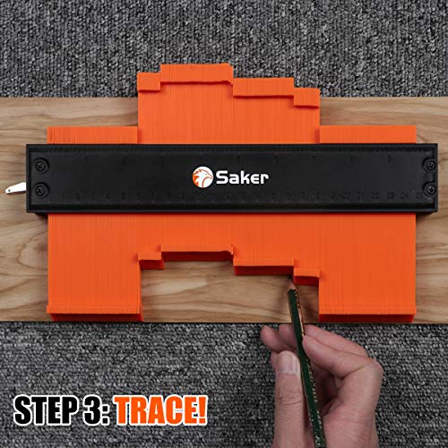 Saker Contour Gauge Profile Tool- Adjustable Lock-Precisely Copy Irregular Shape Duplicator -Irregular Welding Woodworking Tracing -Tool for DIY Handyman, Construction (10INCH)