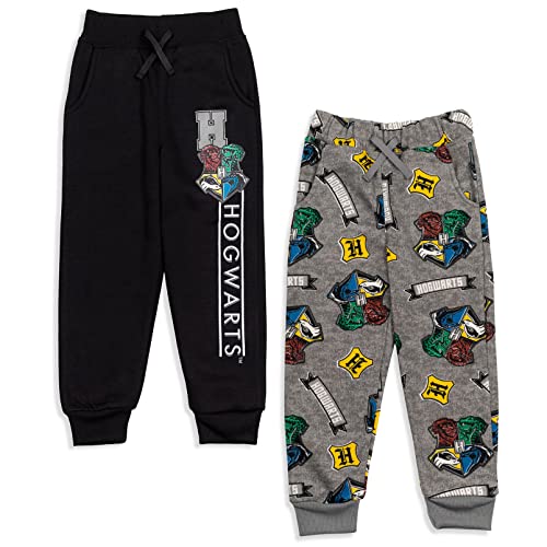 Harry Potter Hogwarts Toddler Boys Fleece 2 Pack Pants Black/Grey 2T
