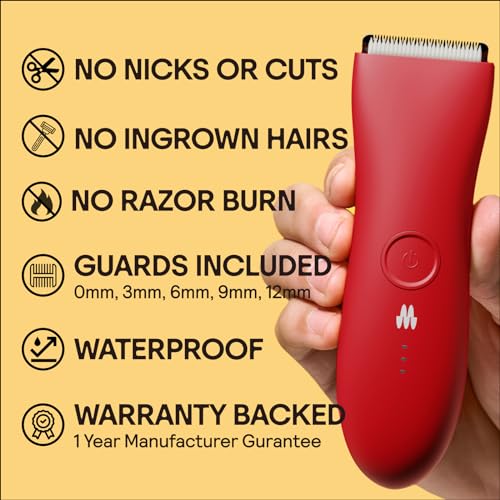 MERIDIAN Original Bikini Trimmer for Women, Body Hair Trimmer for Women, Pubic Hair Trimmer for Women, Body Shaver Women, Body Trimmer for Women & Men, Body Groomer for Women & Men Lava