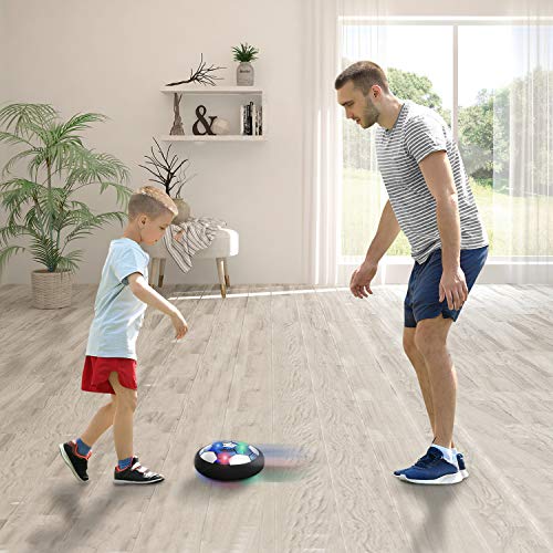 Hover Soccer Ball Boy Toy, Air Power Floating Hover Soccer with LED Light & Soft Foam Bumper, Kids Training Soccer Ball Indoor Outdoor Game, Birthday Gifts for Age 3 4 5 6 7 8-10 Years Old Boys Girls