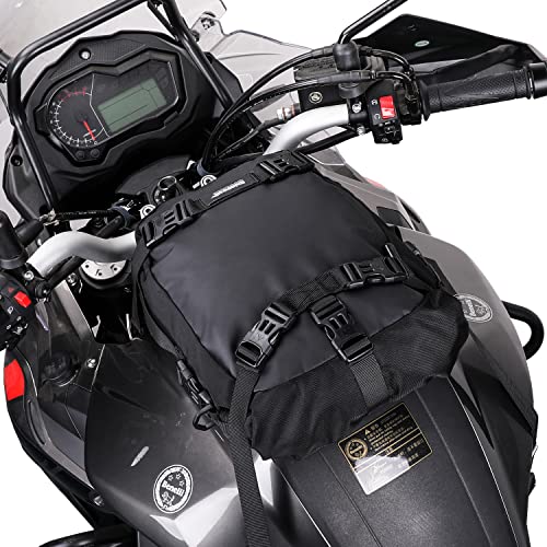 Rhinowalk Motor Pannier Bag Motorcycle Seat Bag Waterproof Travel Luggage Motorcycle Tail Bag Rear Rack Trunk Storage Bag 10L, Black