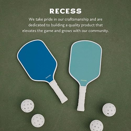 Recess Pickleball Starter Set, Premium Pickleball Paddles Set of 2 & Four (4) Pickle Balls - Strong & Durable Fiberglass, Lightweight, Honeycomb Core & Comfort Grip Handles - Perfect for Beginners