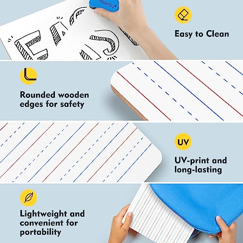Magicfly Small White Board Grid Whiteboard Dry Erase Boards XY Axis Graph 9"x12", 16 Pack Mini Math Whiteboard Portable for Students Classroom Teachers School Supplies with 20 Pens and 16 Erasers