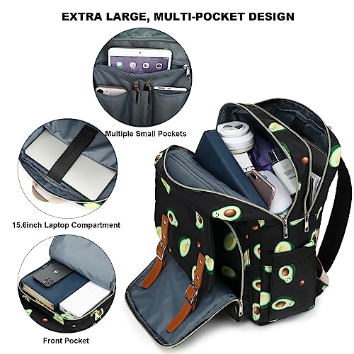 Fuyicat Laptop Backpack for Women Men Travel Business Work, Girls Boys School Backpack College Bookbag Fit 15.6 Inch Notebook (Mint Green)