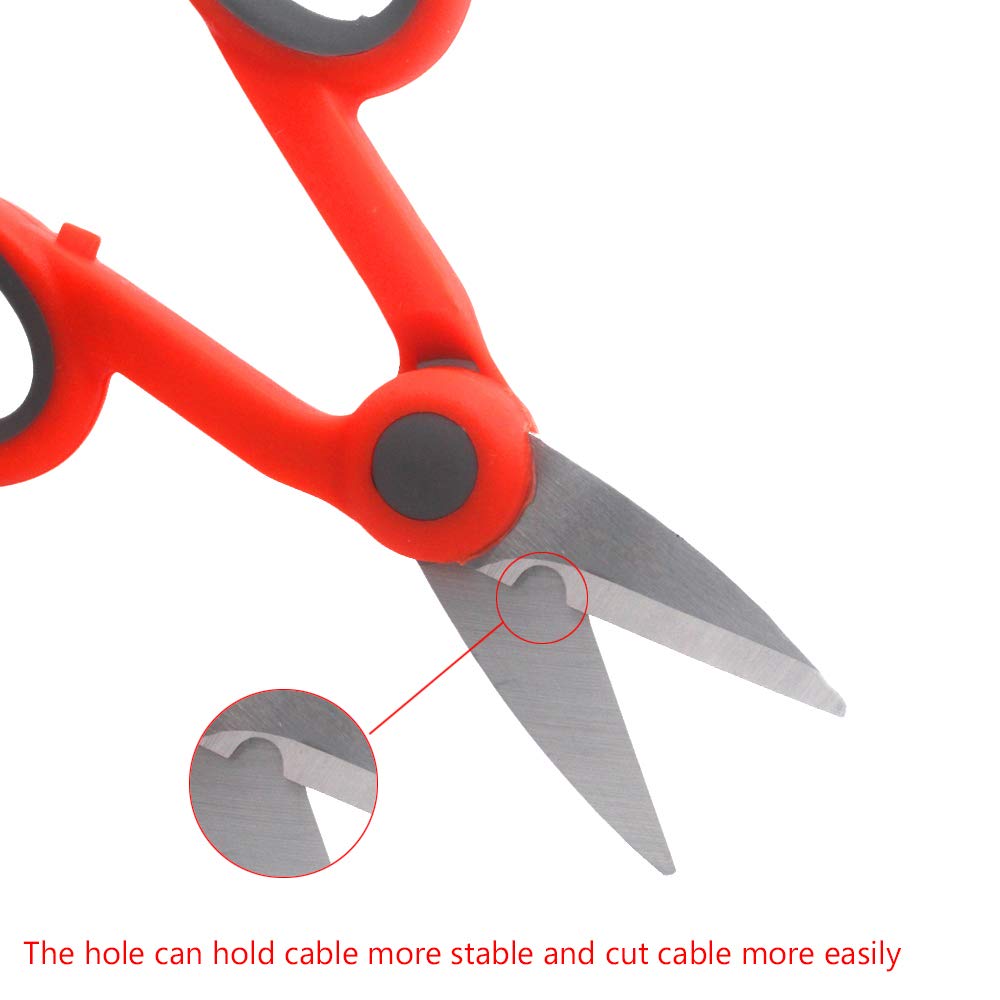 3 Pcs Electrical Shears Optic Fiber Cable Cutter Scissors for Kevlar Shears