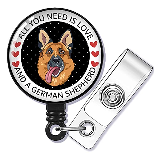 GEYGIE Just A Nurse Who Loves Dogs Badge Reel Retractable with Alligator Clip, Funny Shiba Inu ID Badge Holder Gift for Nurse Murse ER Nurse PA PT NP RN EN L&D OB NICU Nurse Dog Lovers