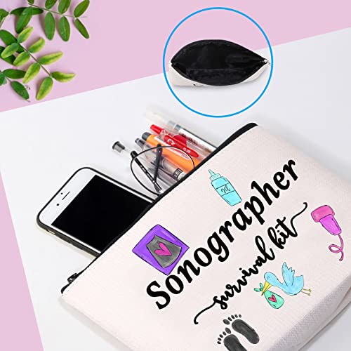 GJTIM Sonographer Survival Kit Sonographer Gift Radiologist Gift Ultrasound Tech Zipper Pouch Makeup Bag (Survival Sonographer 2 Bag)