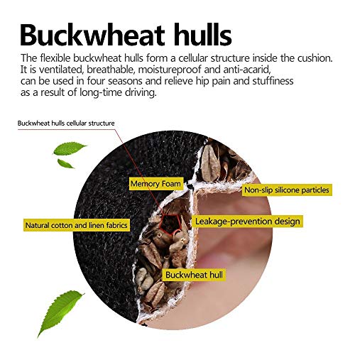 Suninbox Car Seat Covers Universal Car Seat Covers Pads Mat,Buckwheat Hull Bottom Seat Covers for Cars,Cooling Seat Covers Breathable Comfortable Ventilated (Beige Front Seat)