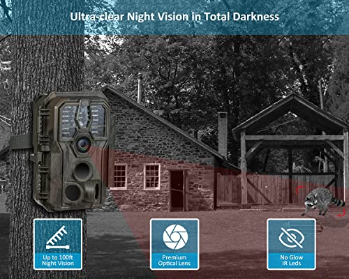 GardePro E5S Trail Camera, 64MP 1296p, HD Game Cameras with 100ft Night Vision, Ultra Fast 0.1s Motion Activated, Waterproof, Camo