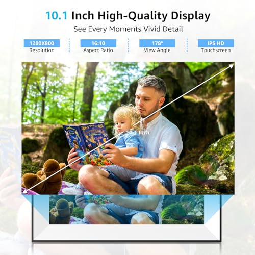 Frameo WiFi Digital Picture Frame with 10.1 Inch IPS Touch Screen,Loading Pictures to 32GB Smart Digital Photo Frame via Frameo App,Rotation and Backup to SD Card Automaticly,Gift for Mother's Day