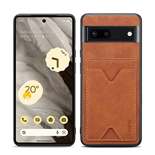 HAII Card Holder Case for Google Pixel 7A 2023, Premium PU Leather Wallet Case with Card Slots Shockproof Protective Case for Google Pixel 7A 2023 (Brown)