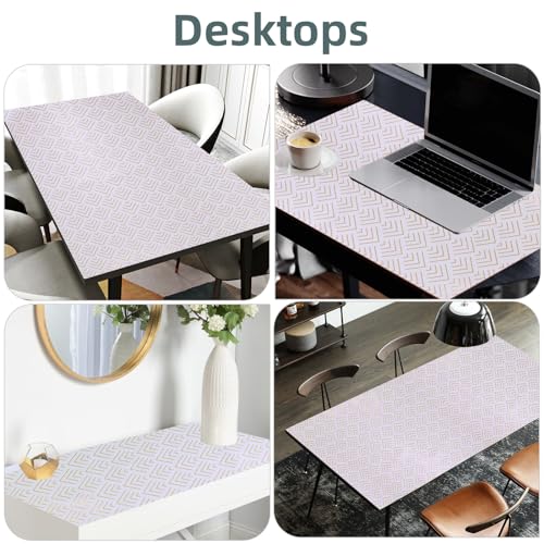 Shelf Liners for Kitchen Cabinets 12in x 20FT, Non Adhesive Cabinet Liner Strong Non-Slip Thickened Gold Green Geometric Drawer Liner, Easy to Clean for Shelf, Cabinet with Knife and Tape Measure