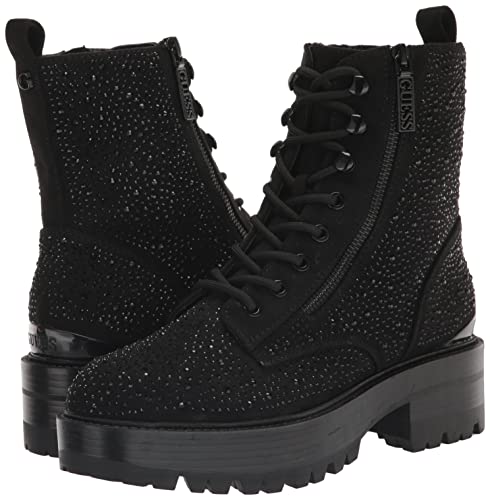 GUESS Women's Fearne Ankle Boot, Black, 10