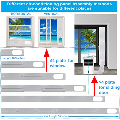 SunDiao Portable Air Conditioner Window Kit, Upgrade Portable AC Window kit, Window Vent Kit with 2pack 3m seal, Sliding AC Vent Kit for Exhaust Hose (5.9"/15cm)