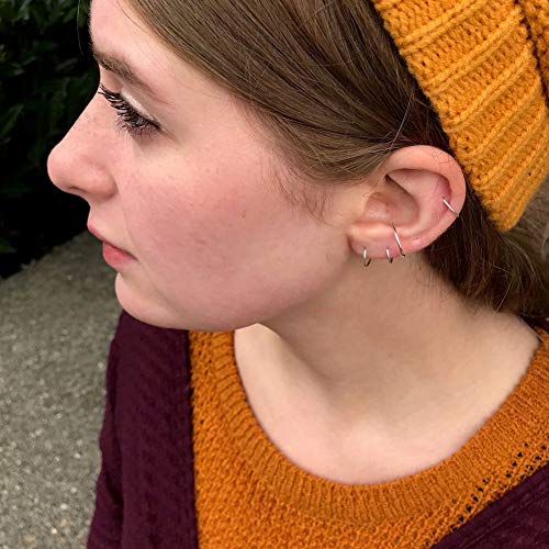 10 Pairs Silver Hoop Earrings for Women Small Stainless Steel Hypoallergenic Earrings Set Mens Unisex Nickel Free 10MM-18MM