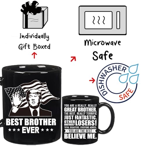 VLUG Birthday Gift for Brother, Best Brother Ever Mug 11oz, Funny Brother Gifts Celebrity Mug, Novelty Great Brother Gift, Prank Gifts for Men, Christmas Thanksgiving Day Gifts for Soul Friends Bestie