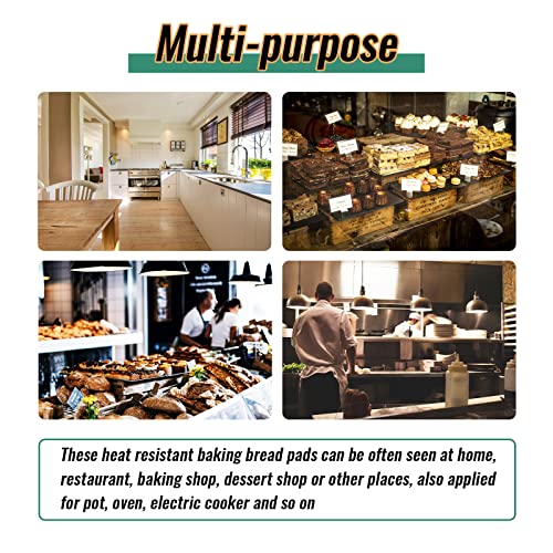 Patelai 2 Pieces Silicone Baking Mat for Dutch Oven Bread Non-stick Mat with Long Handle 8.3 Inch Reusable Silicone Baking Sheets Heat Resistant Bread Pad for Dough Pastry(Blue)