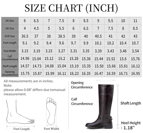 Jeossy Women's 950 Knee High Ridng Boots, Metal Buckle Boot, Black, Size 9 US(DJY950 Black 09)