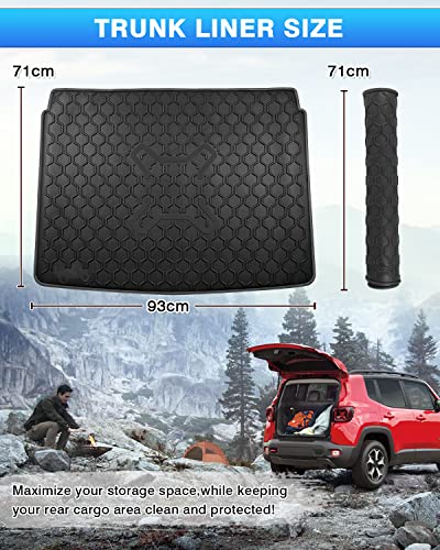 Cartist Cargo Liner Compatible with 2015-2024 Jeep Renegade Trunk Mat Car Rear Boot Liner Black