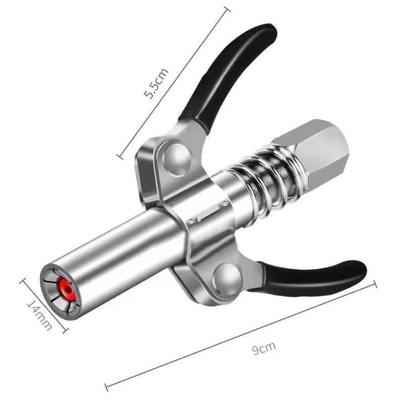 JRangelp Grease Gun Coupler, Dual Handle Design Grease Gun Coupler for Quick Locking and Release of Oil Gun and Connector